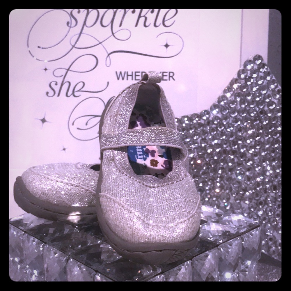 Adorable Sparkling Silver Shoes